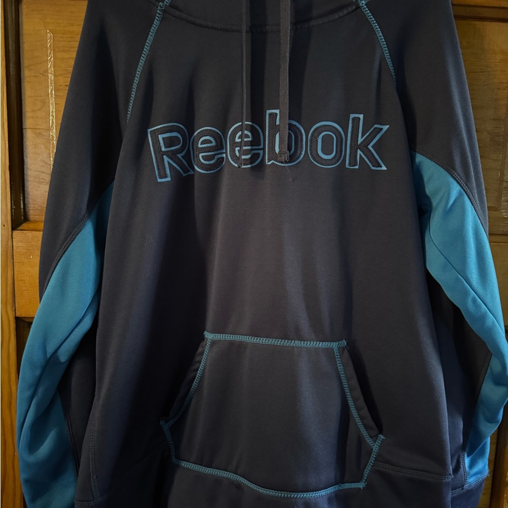 Reebok Charcoal and Teal Hoodie